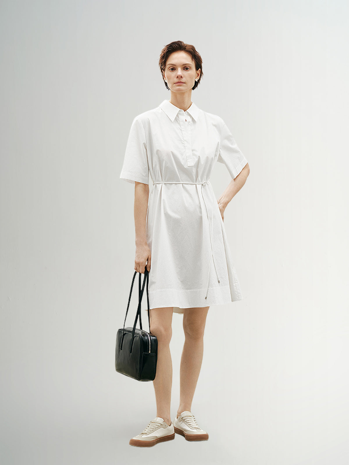 Half Sleeves 100% Cotton Shirt Dress