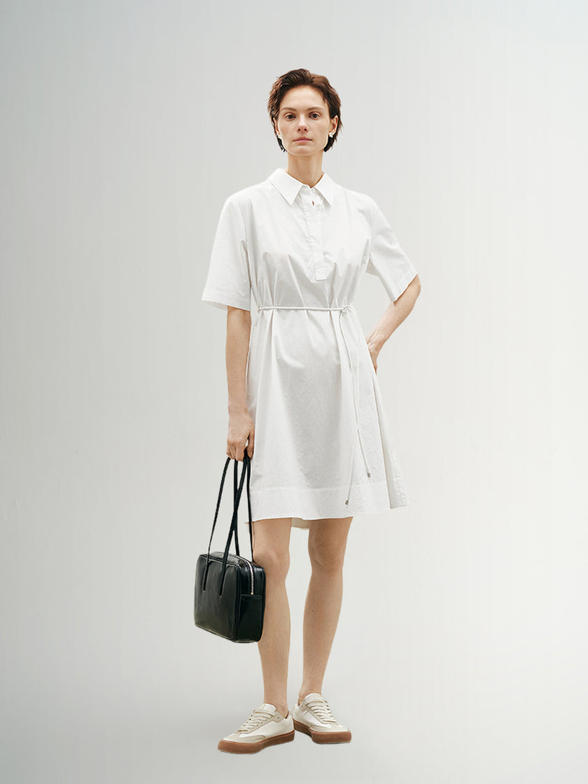 Half Sleeves 100% Cotton Shirt Dress