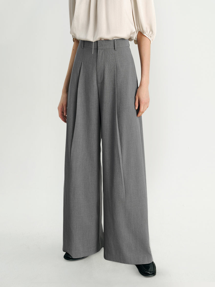 Gray Wide-Leg Pants