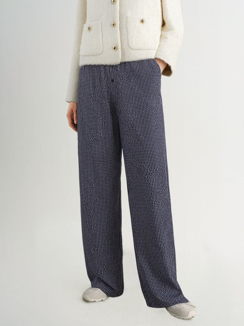 Cotton Plaid Pants