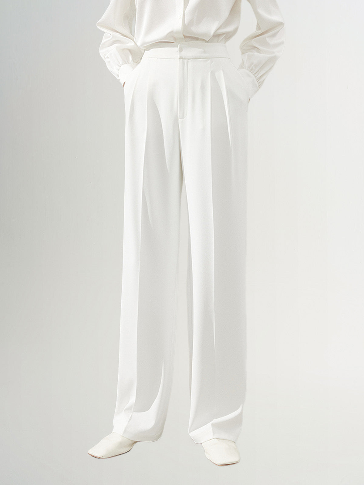 Straight Fit Smooth Trousers