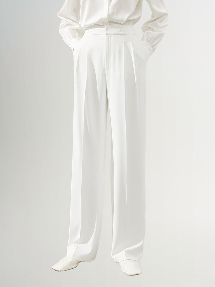 Straight Fit Smooth Trousers