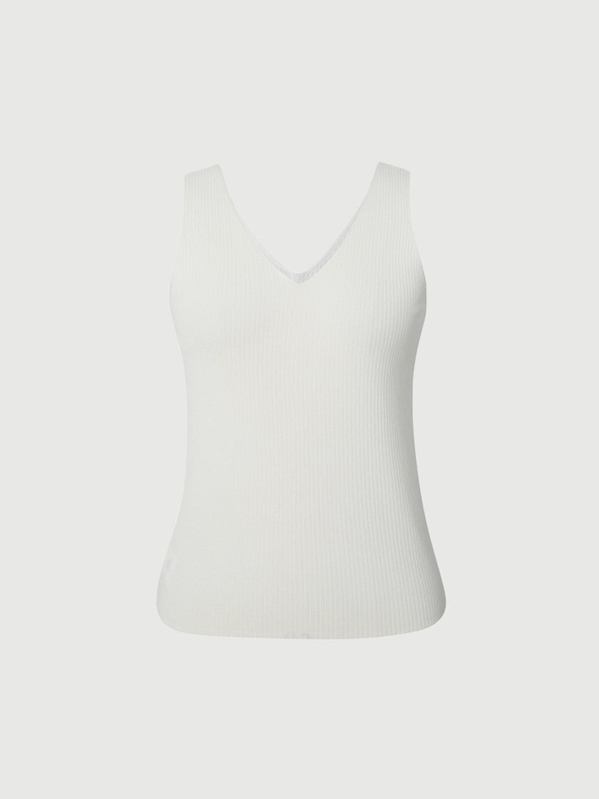 V Neck Knit Tank Top