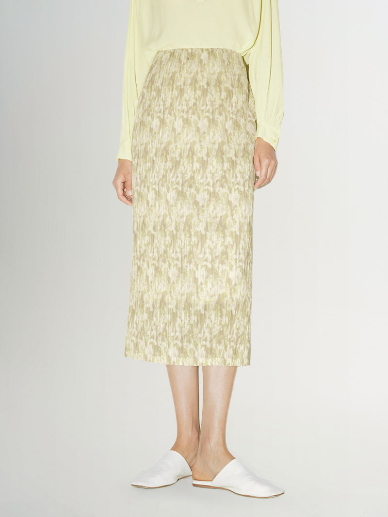 Floral Pleated Midi Skirt