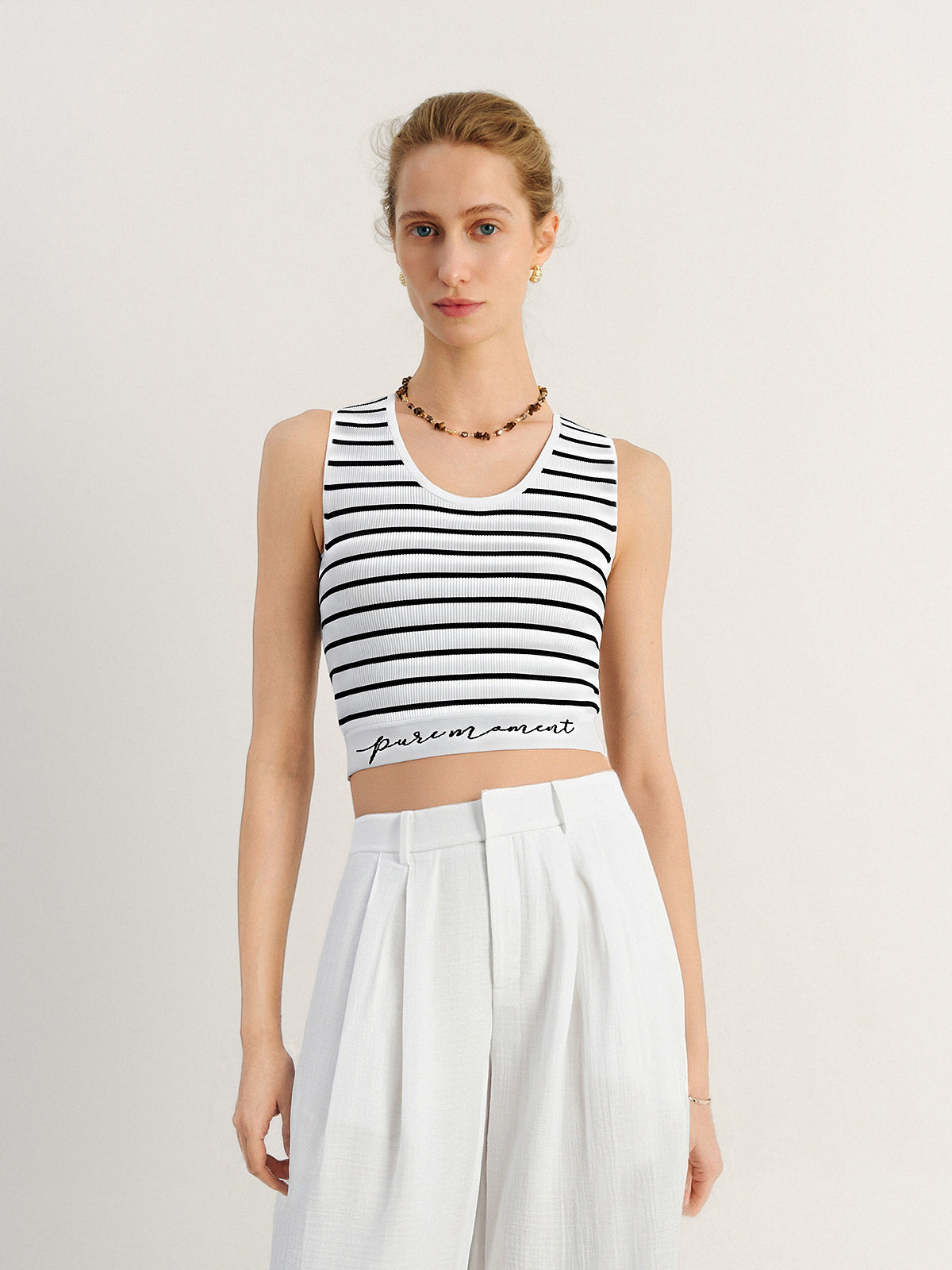 Striped U-Neck Tank