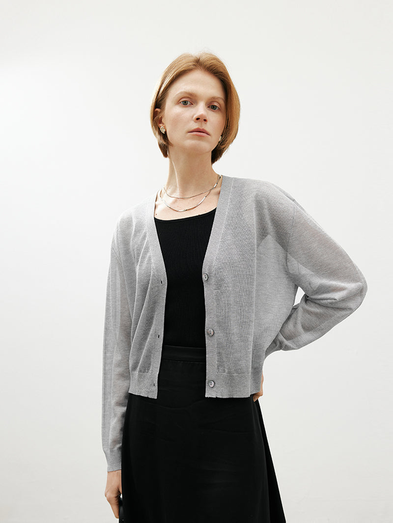 V Neck Thin Cardigan