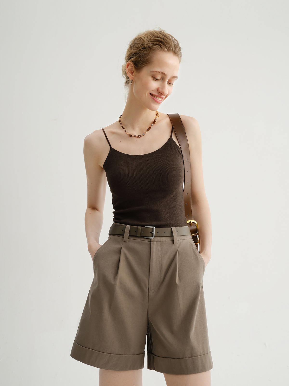 Cotton Blend Padded Tank Tops