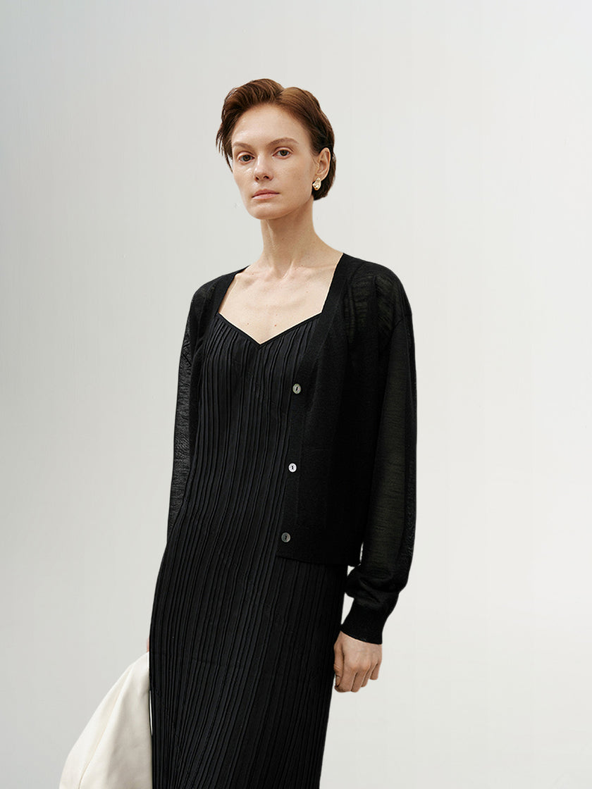 V Neck s Buttons Knit Cardigan