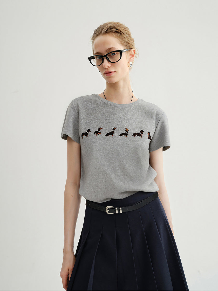 Short-Sleeve Puppy Graphic Tee