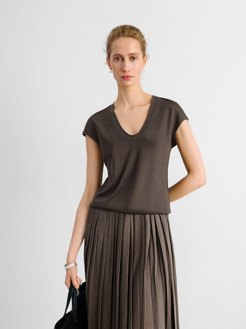 U-Neck Short Sleeve Top