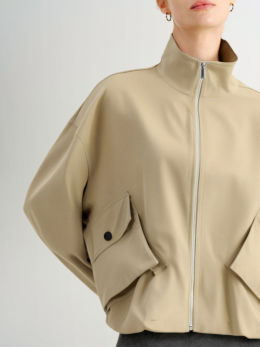 Cropped Trench-Inspired Jacket