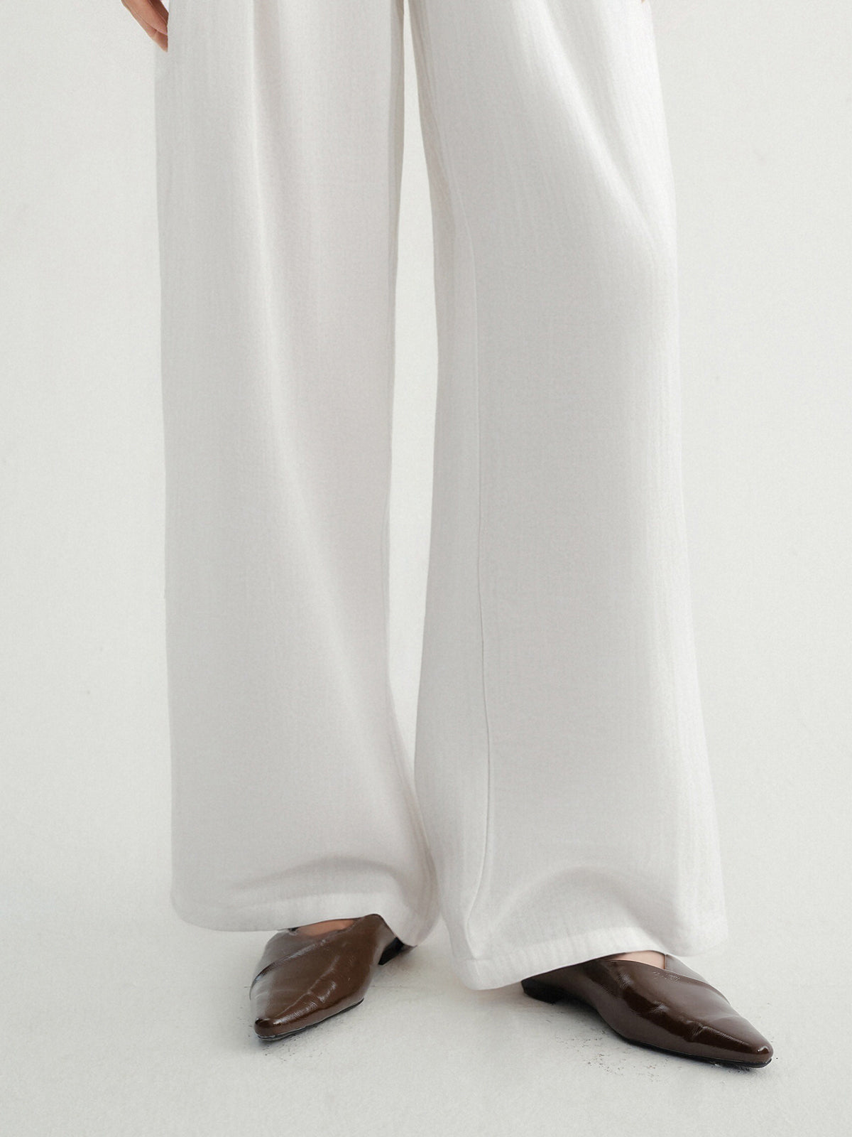 White Wide-Leg Trousers
