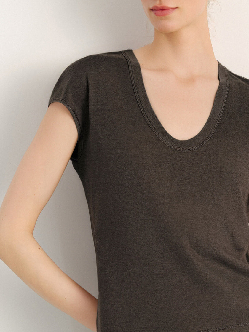 U-Neck Short Sleeve Top