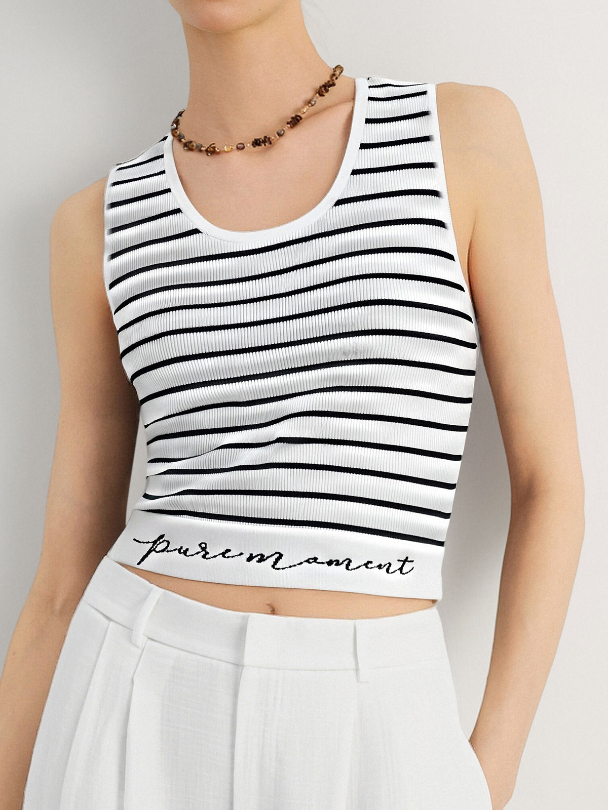 Striped U-Neck Tank