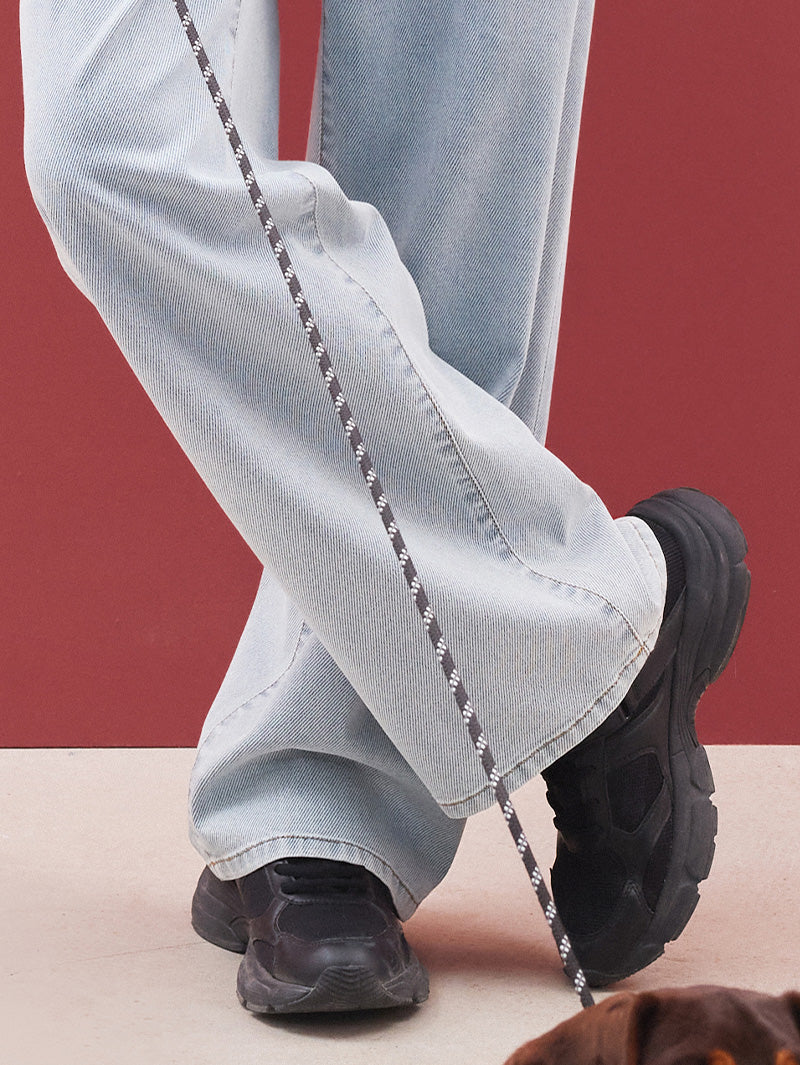 Wide Leg Cotton Jeans