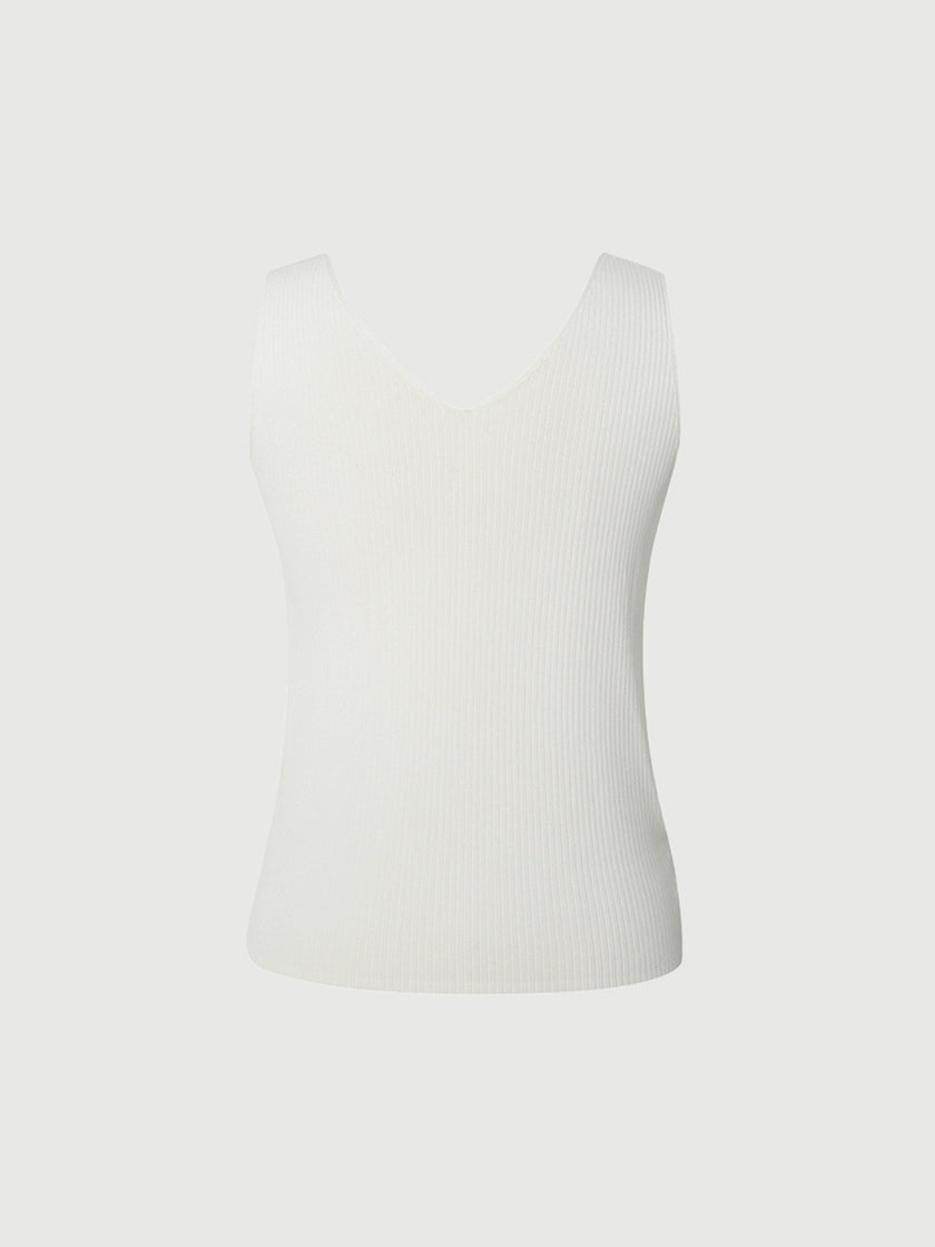 V Neck Knit Tank Top