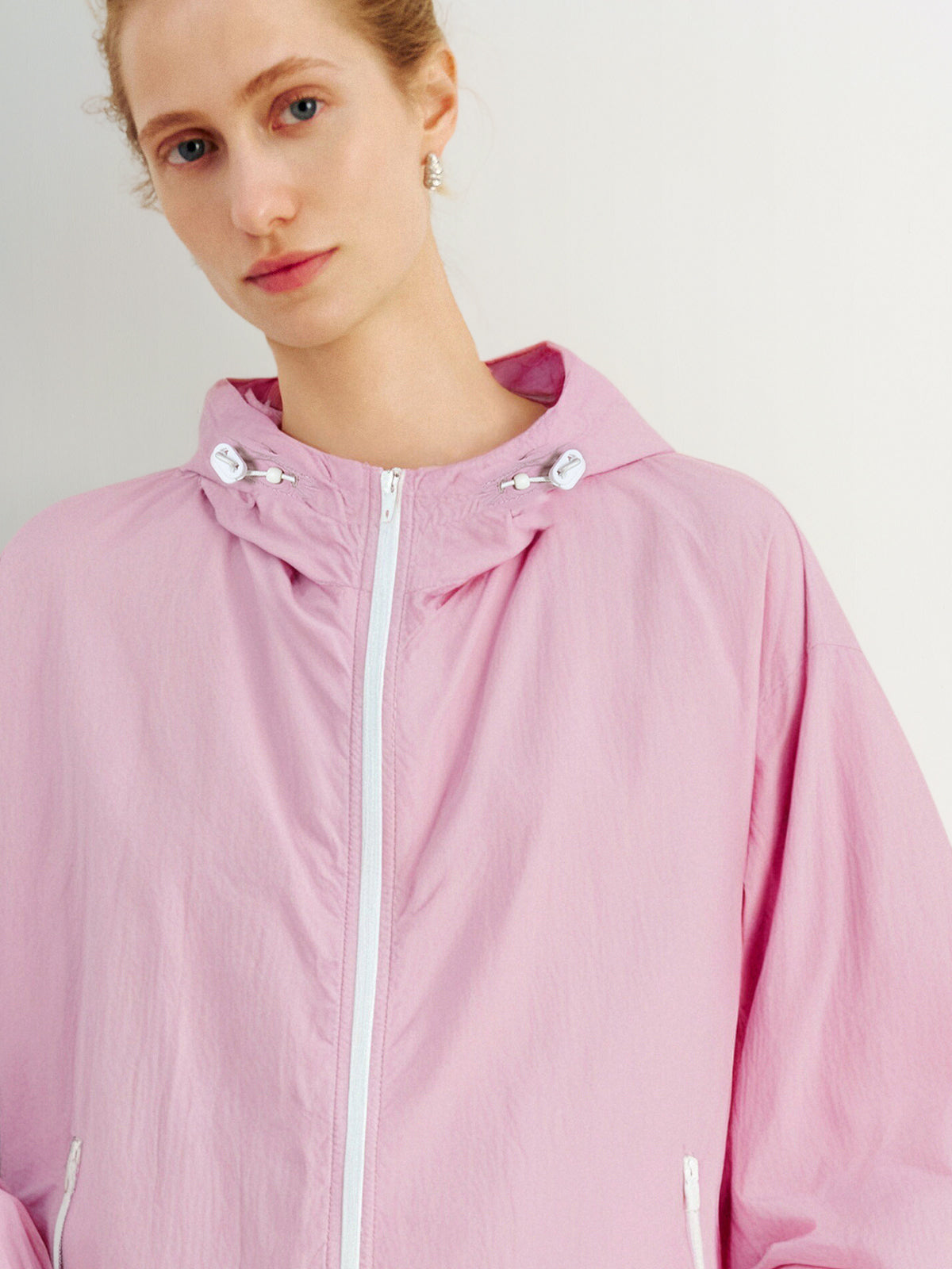 Pink Hooded UV Protection Jacket