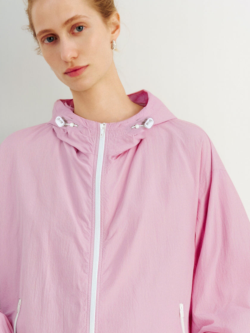 Pink Hooded UV Protection Jacket