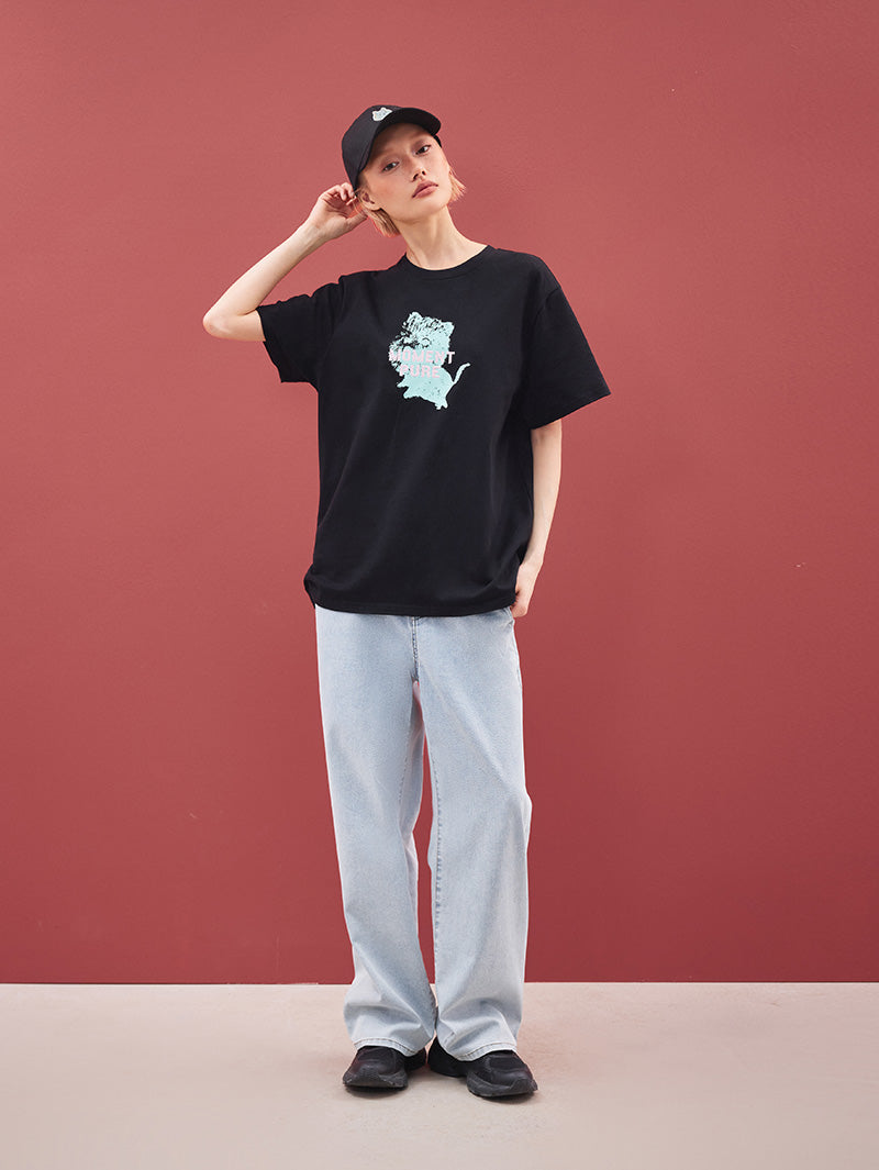 Wide Leg Cotton Jeans