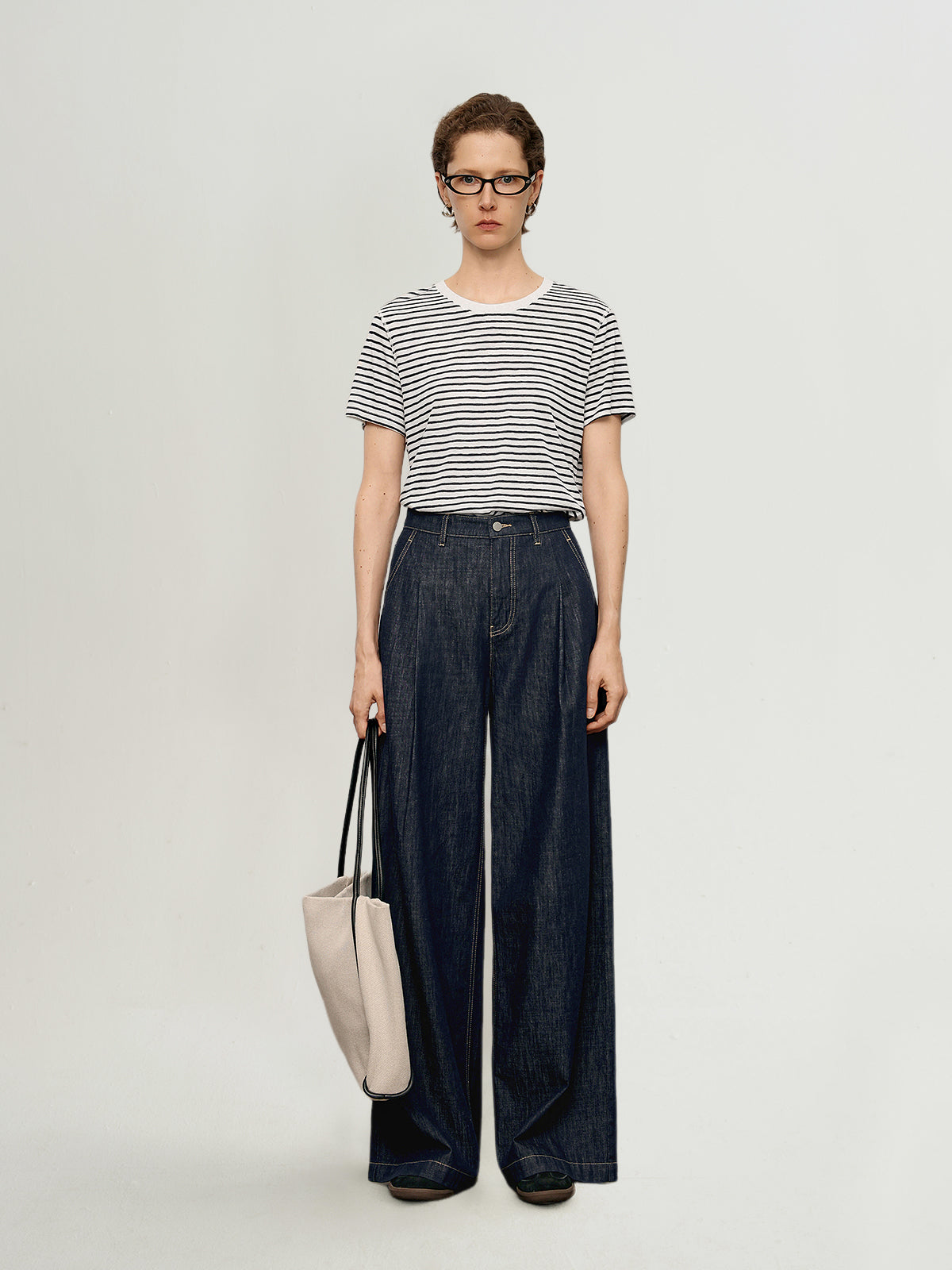 Cotton Wide-Leg Jeans