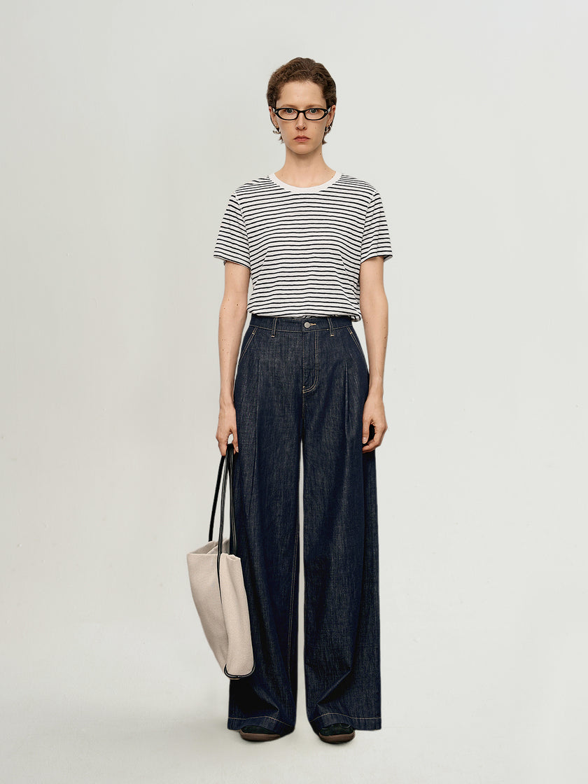Cotton Wide-Leg Jeans