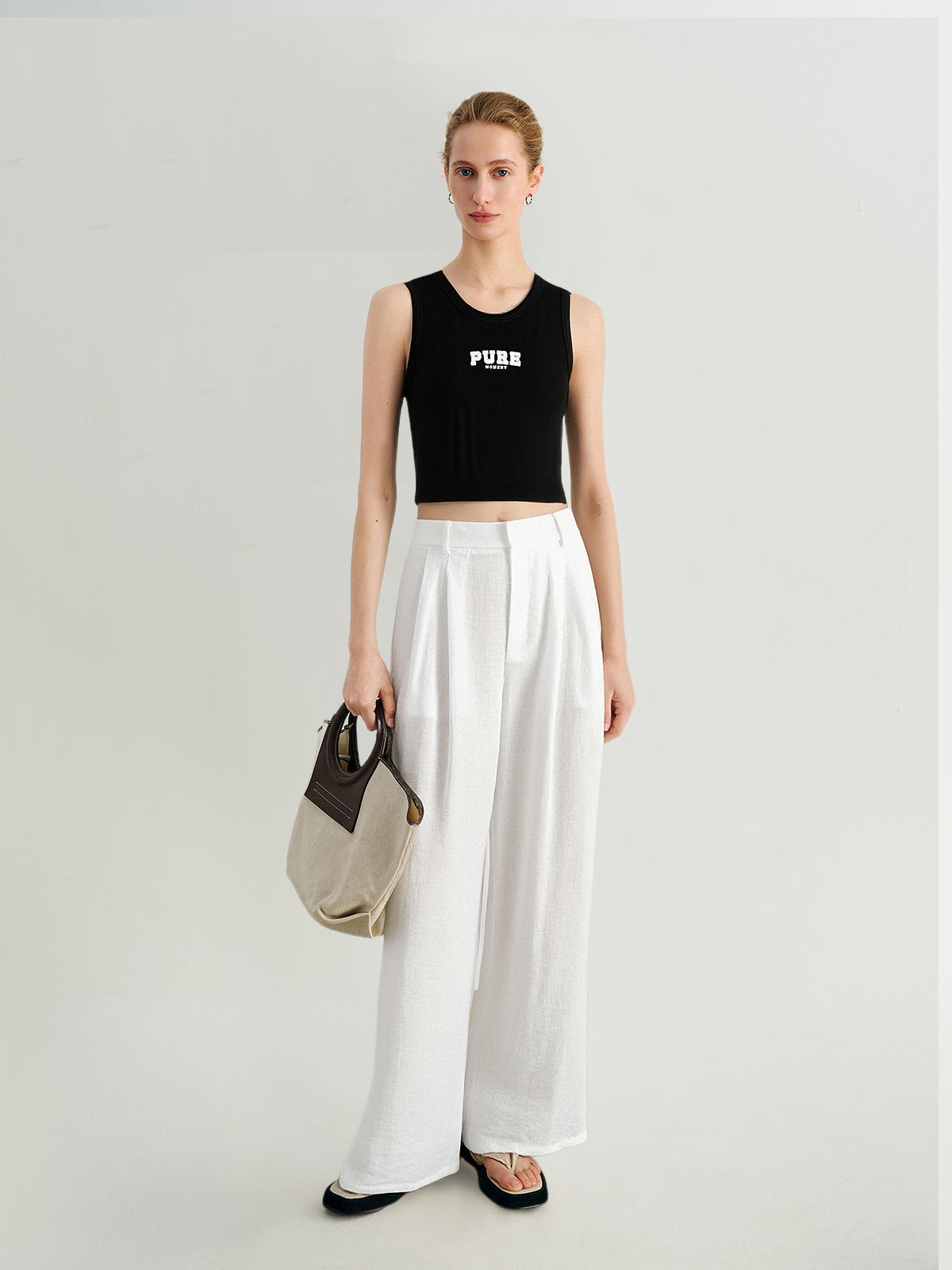 Cotton Blend Slim-Fit Cropped Tee