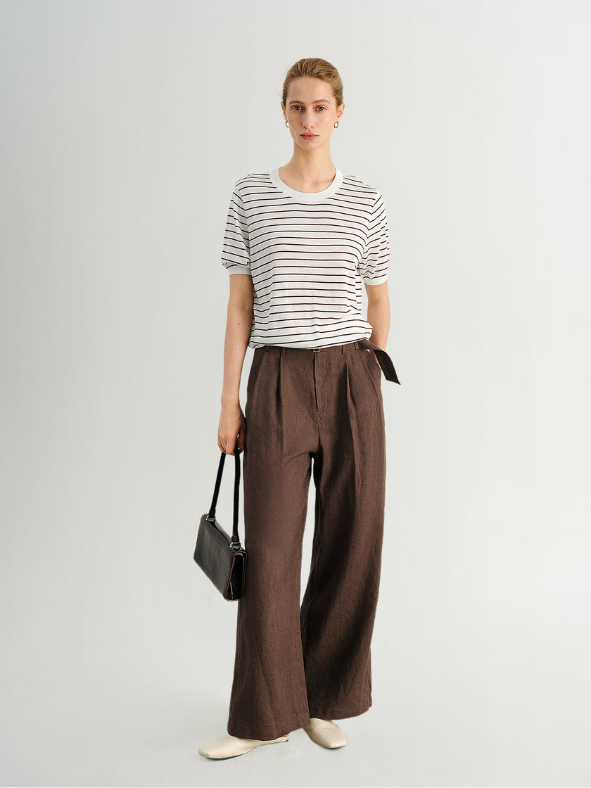 Lyocell Acetate Striped Tee