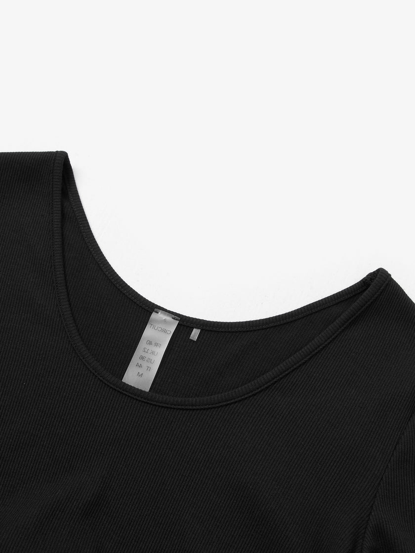 Round Neck Yoga Knit Short Top