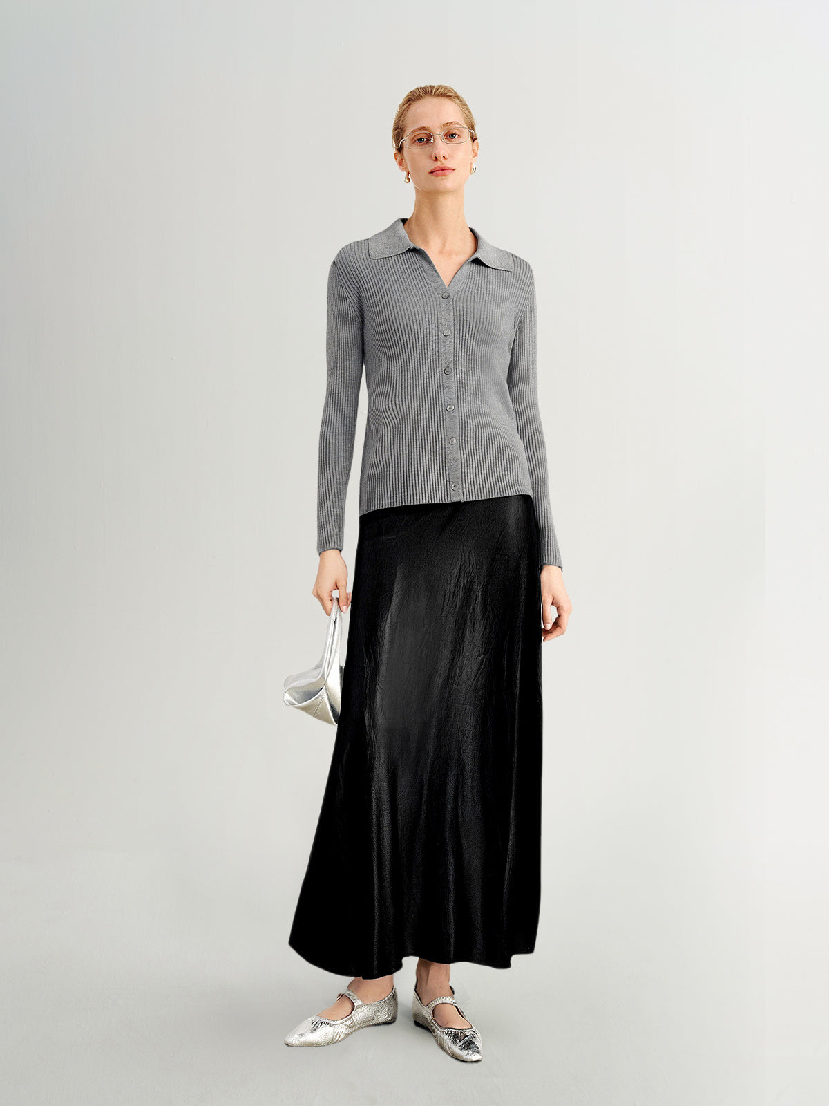 Black Fishtail Maxi Skirt