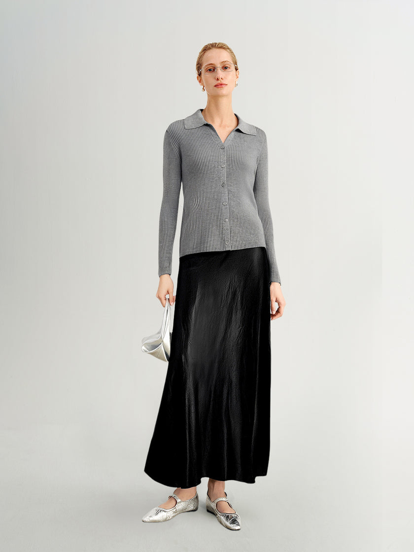 Black Fishtail Maxi Skirt