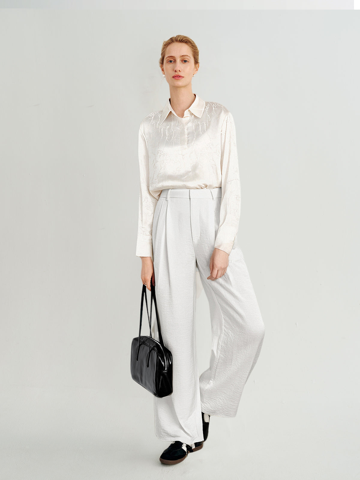 Silk Jacquard Satin Shirt