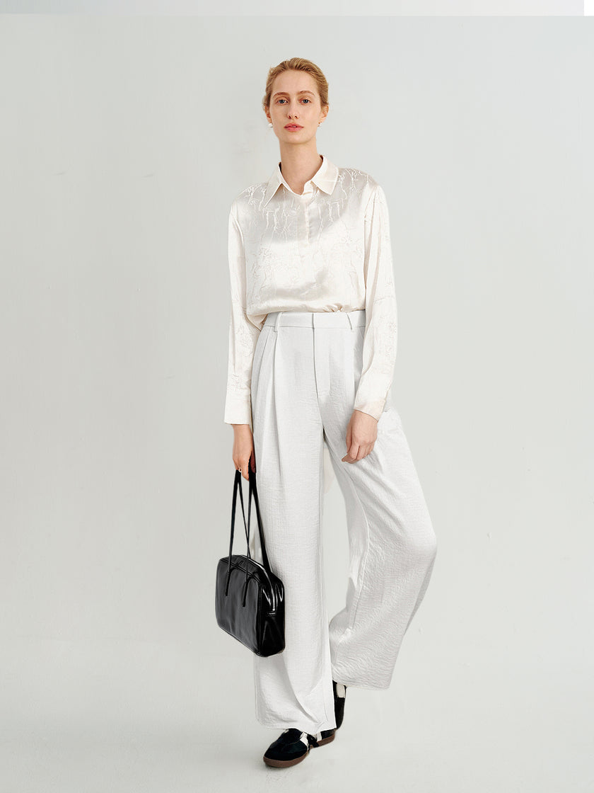 Silk Jacquard Satin Shirt