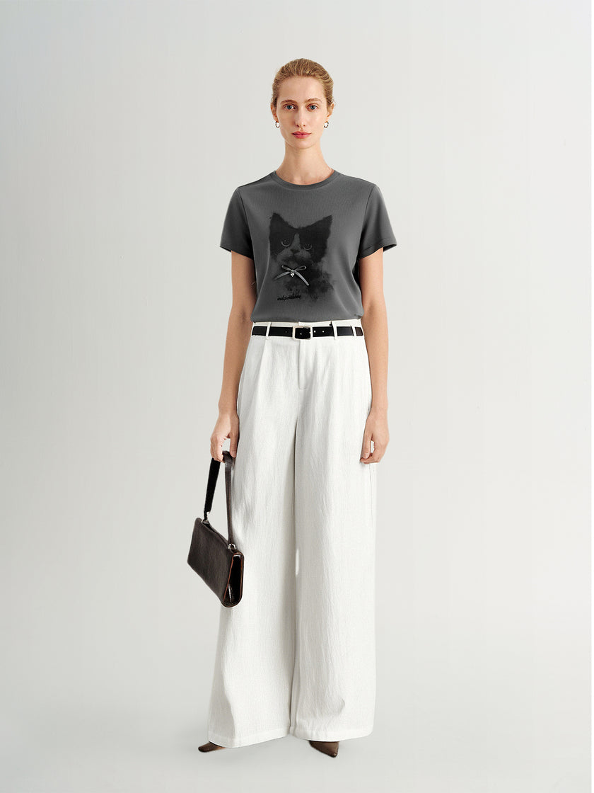 Grey Cat Graphic Tee