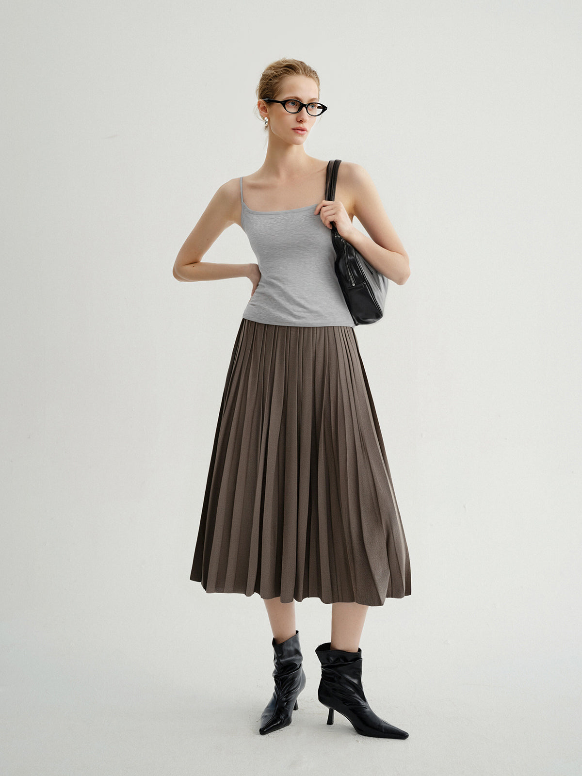 Light Grey Slim Strap Tank Top