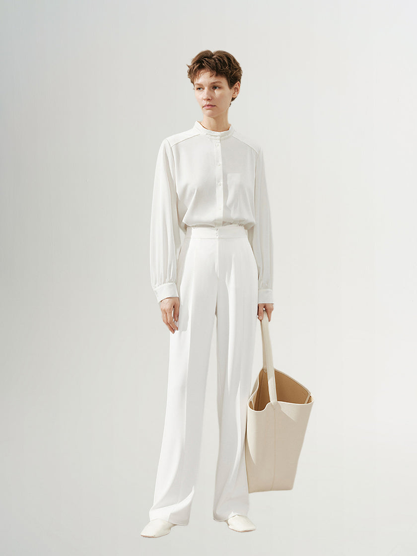 Straight Fit Smooth Trousers
