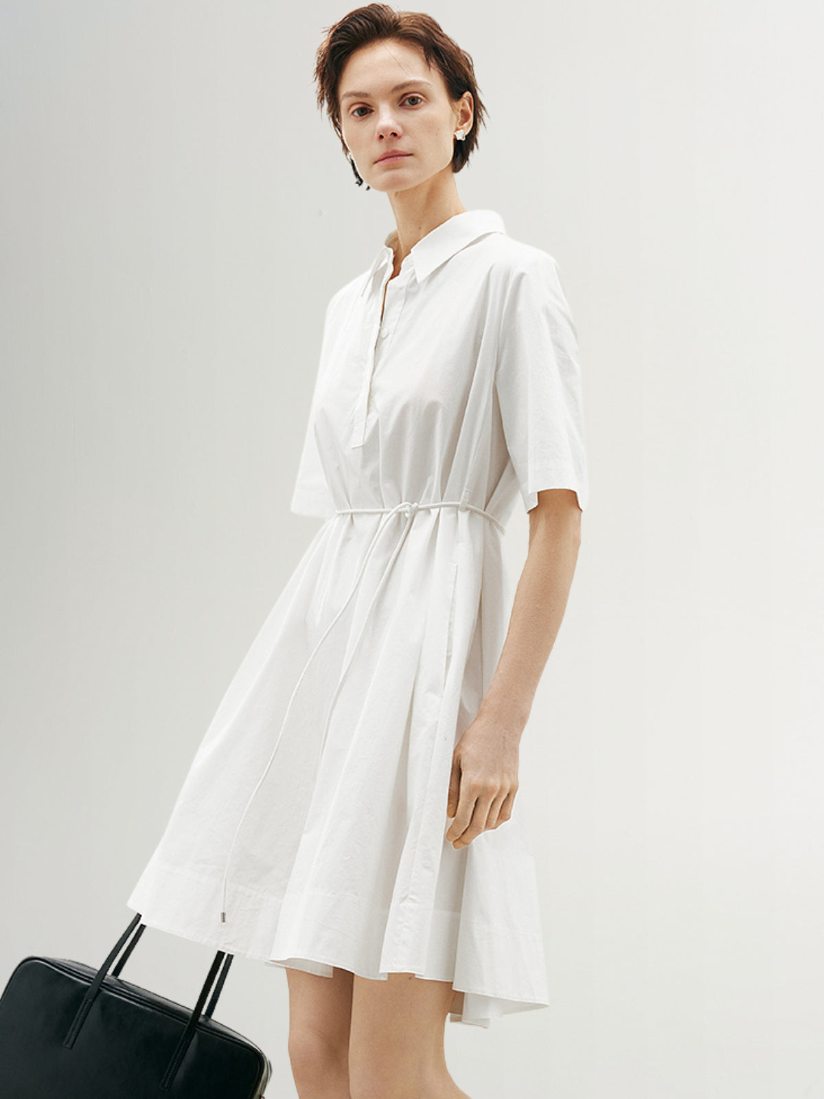 Half Sleeves 100% Cotton Shirt Dress