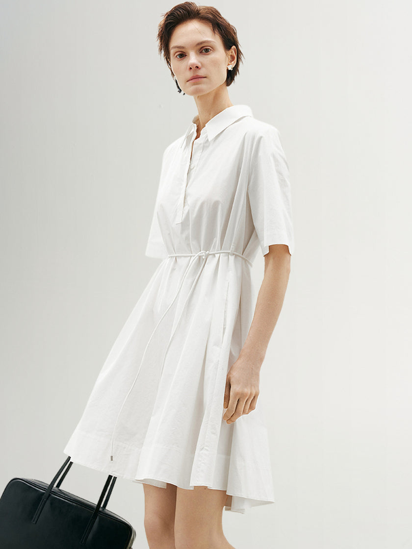 Half Sleeves 100% Cotton Shirt Dress