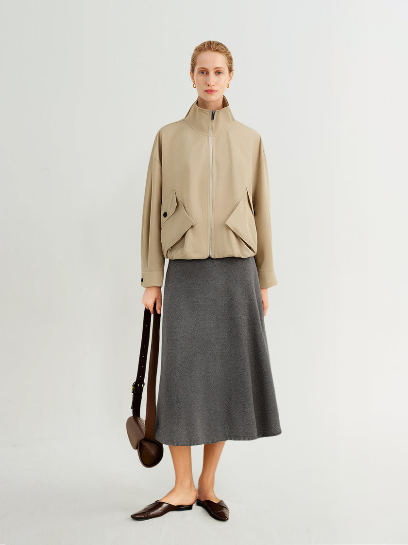 Cropped Trench-Inspired Jacket