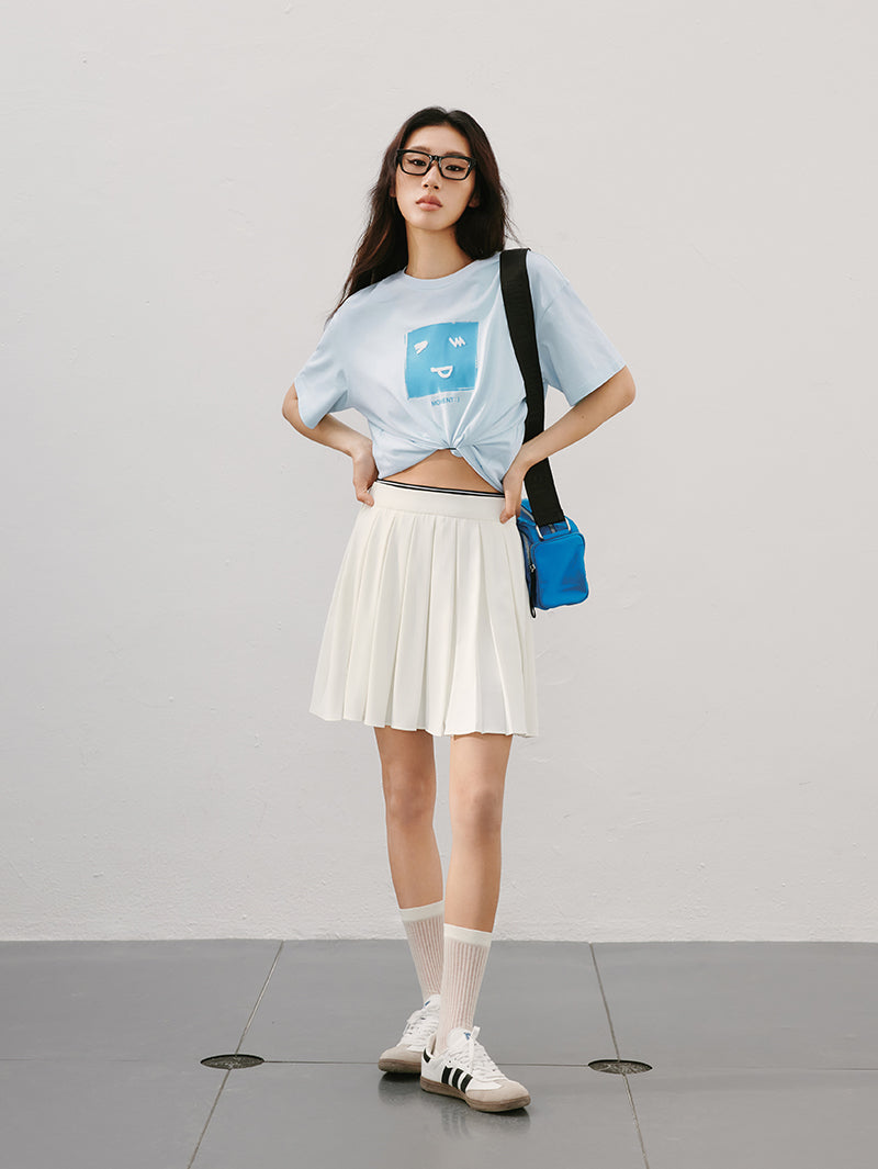 Pleated Mini Skirt