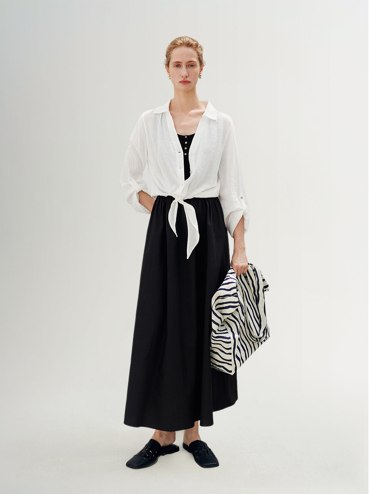 V Neck Long Sleeve Overshirt