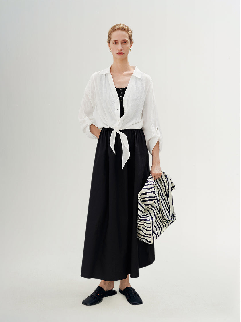 V Neck Long Sleeve Overshirt