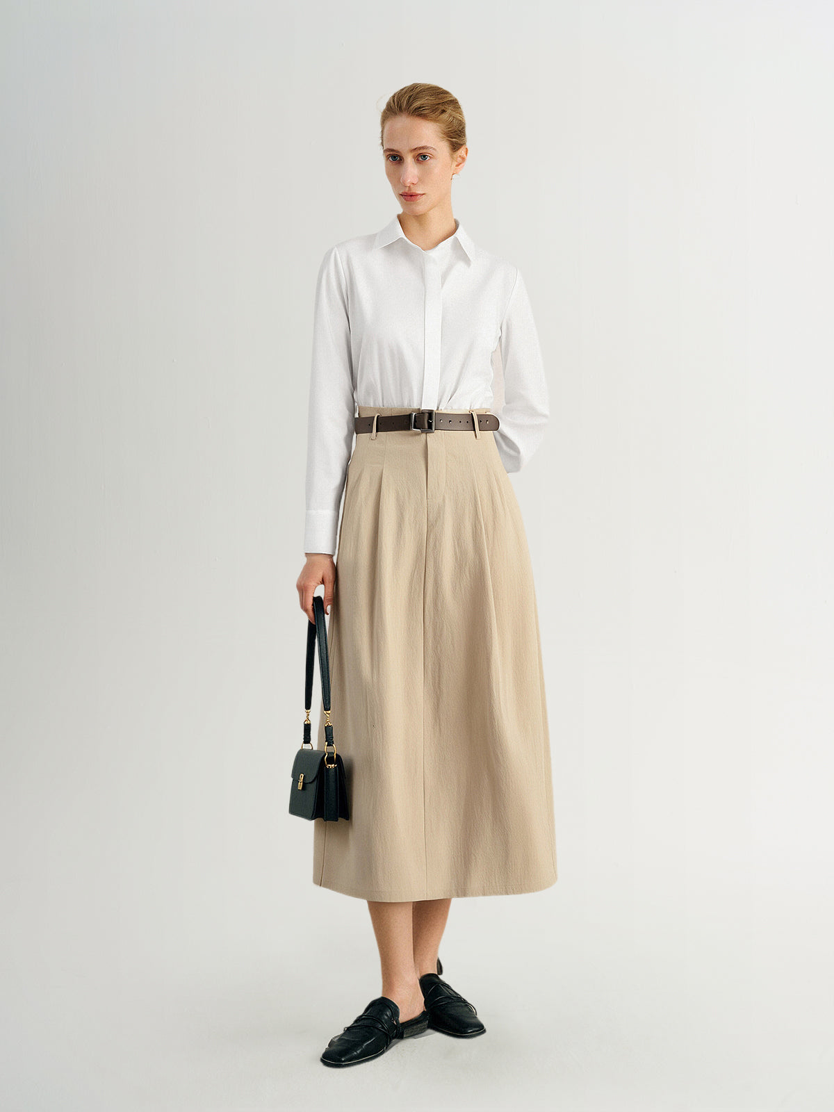 Khaki Midi Skirt