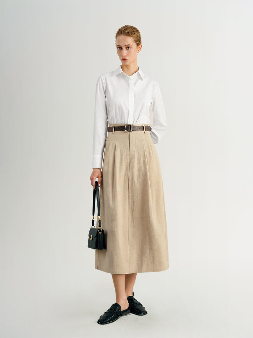 Khaki Midi Skirt