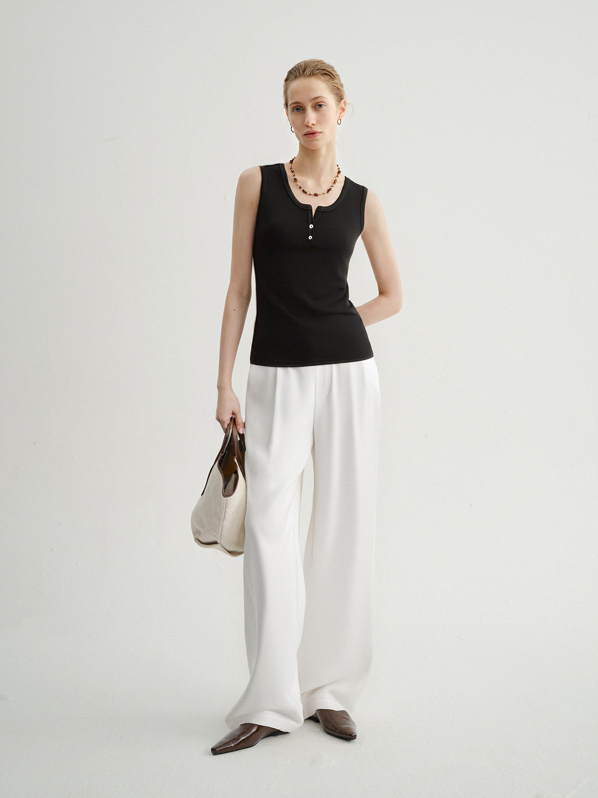 Black Sleeveless Knit Top