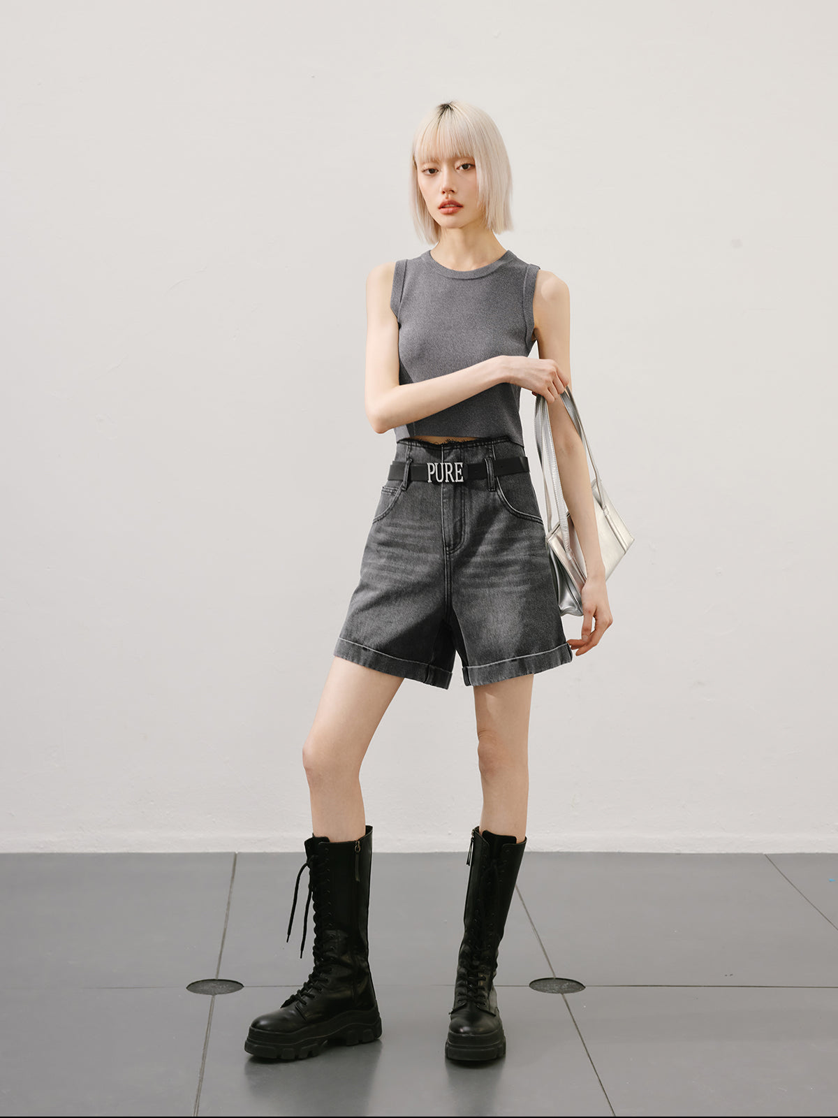 Cotton Denim Shorts