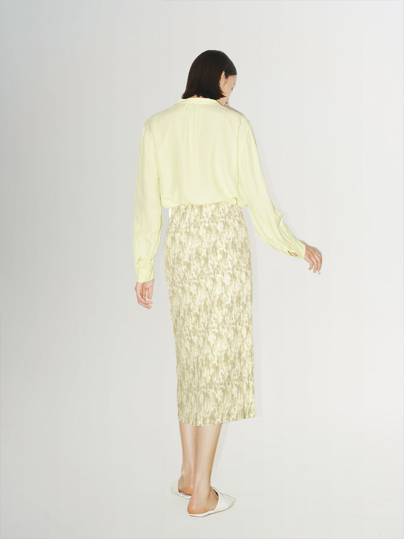 Floral Pleated Midi Skirt