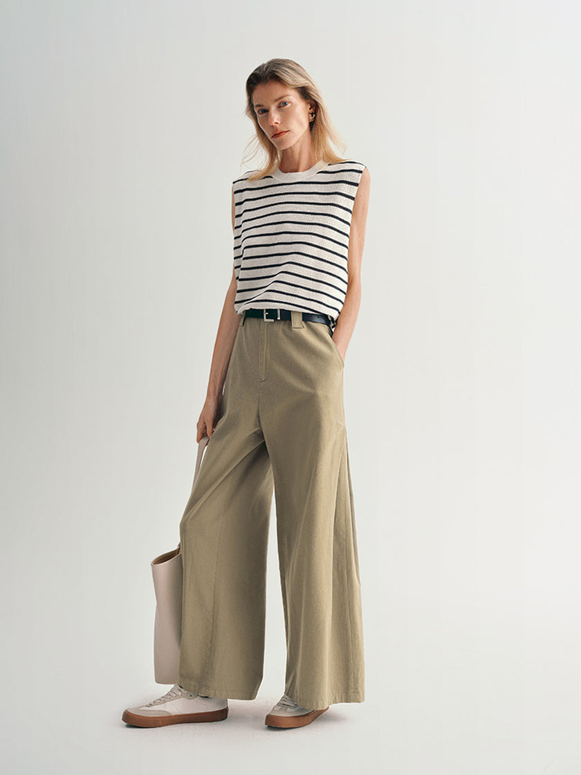 Striped Sleeveless Knit Top