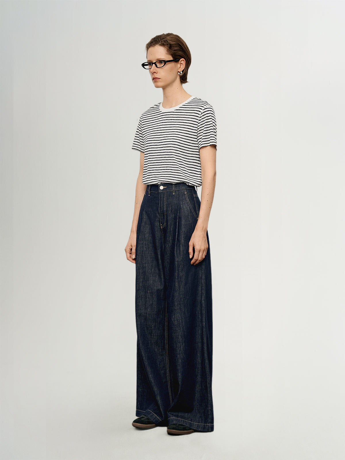 Cotton Wide-Leg Jeans