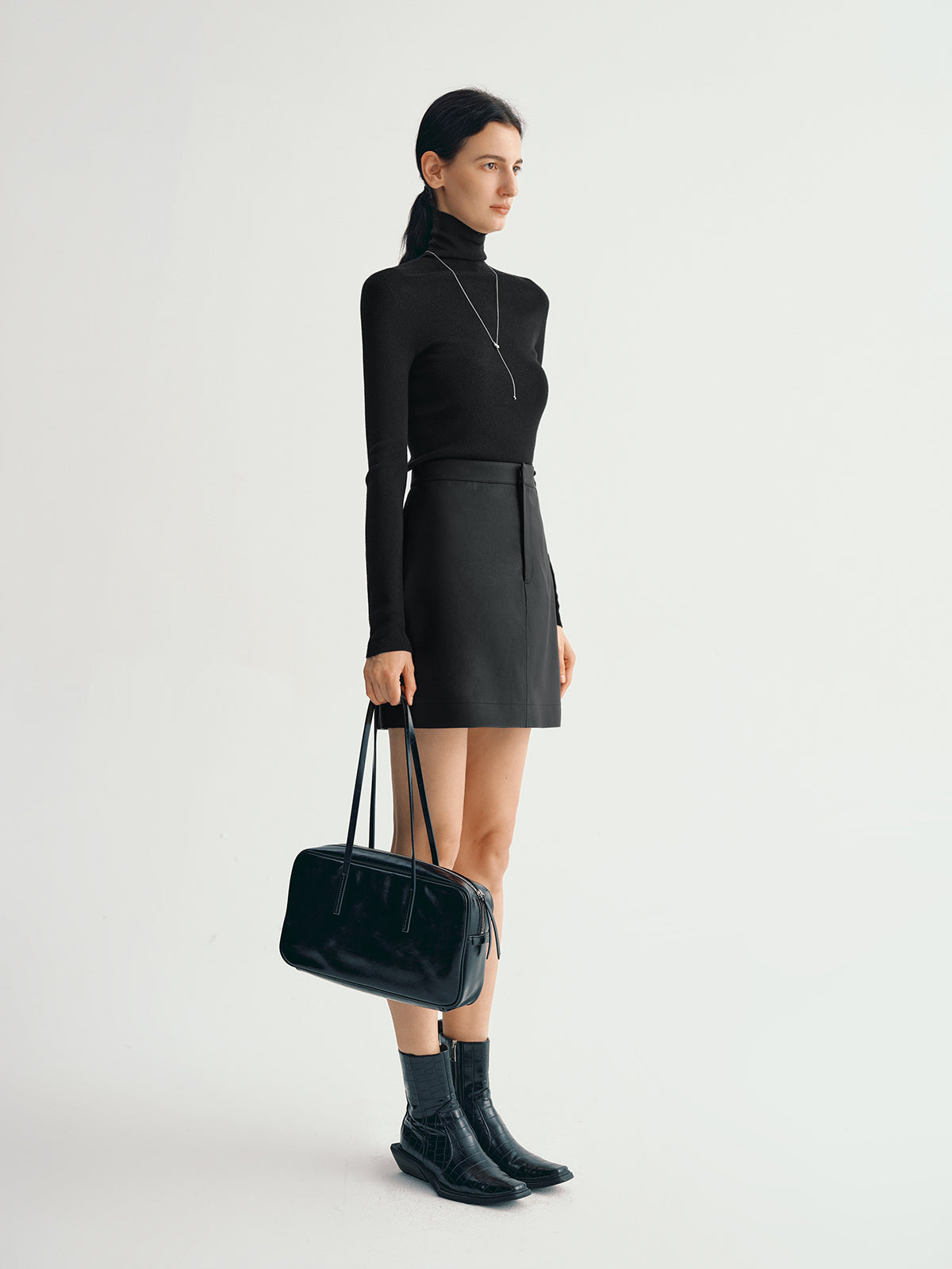 A-Line PU Mini Skirt