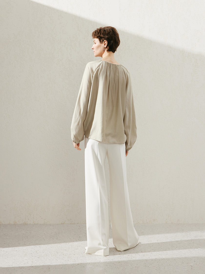 Pleated Neck Blouse
